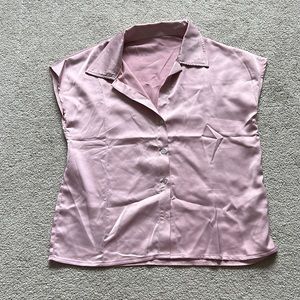 Button front satin shirt SHEIN. NWT